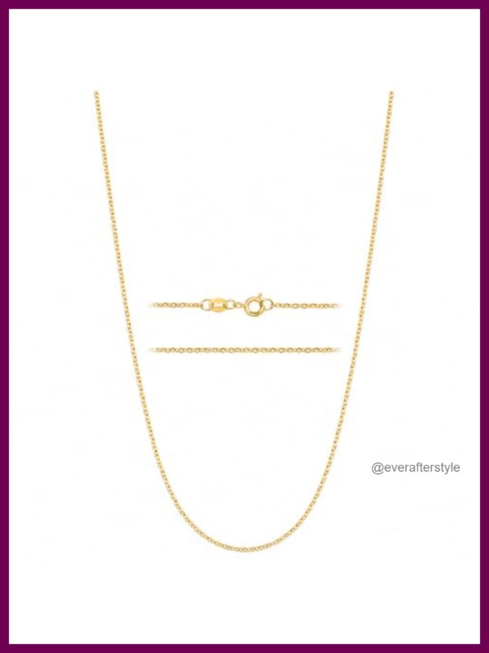 Dainty Gold Cable Chain Necklace 24K Plated Stainless Steel